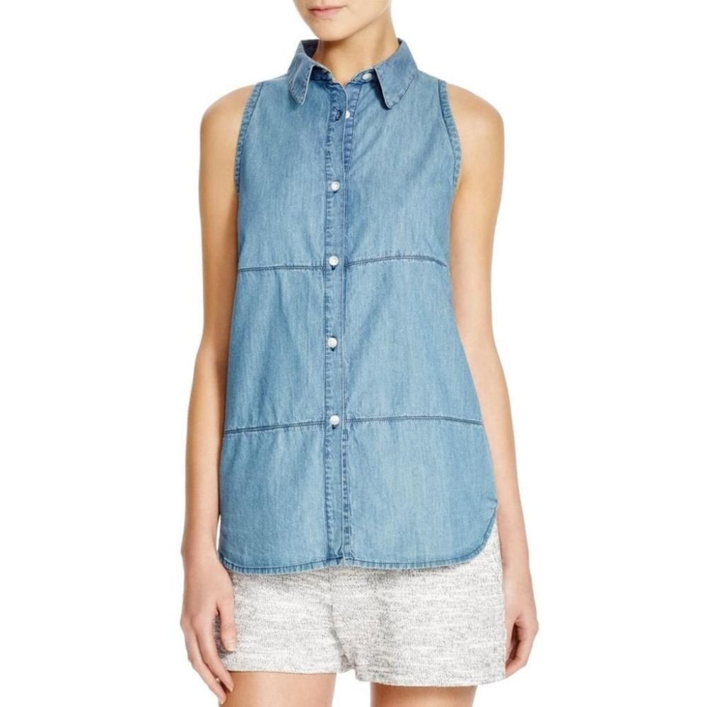 Victoria & Woods Blue Chambray Casual Button Down